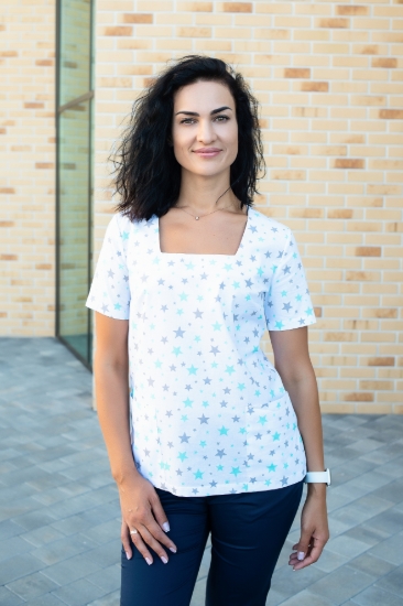 Picture of Медичний жіночий топ із принтом "Зорепад".