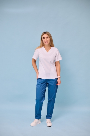 Picture of Медичні жіночі штани із стрейч-котону "МОМ". Колір Океанічний.