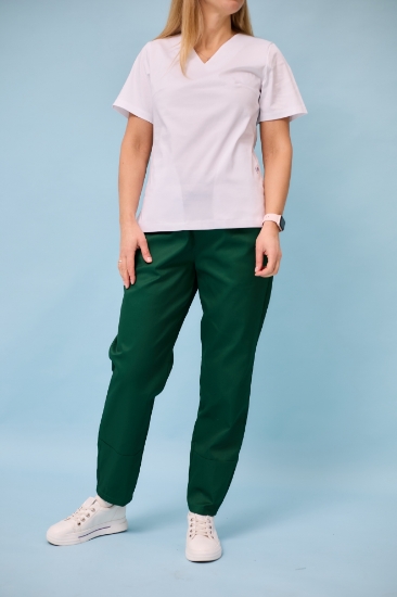Picture of Медичні жіночі штани із щільноі саржі "МОМ". Колір Смарагдові.